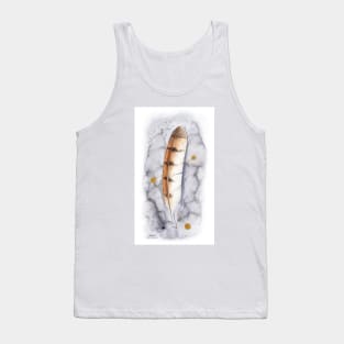 Barn Owl Feather on Watercolour - by Nadya Neklioudova Tank Top